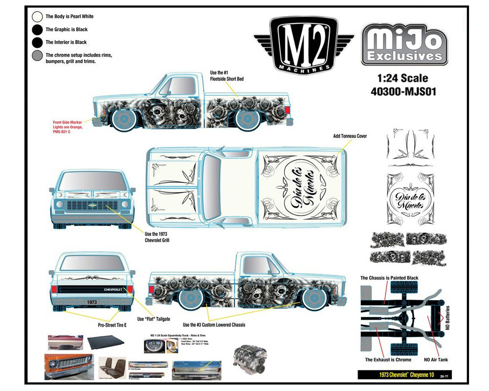 (Preorder) M2 Machines 1:24 1978 Chevrolet C10 Square body Custom ” Dia De Los Muertos ” Limited Edition 2,400 – MiJo Exclusives