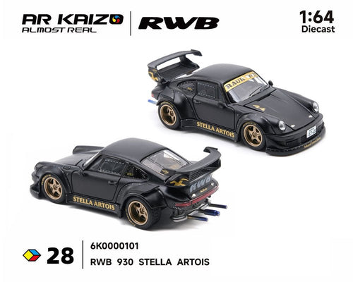 (Preorder) Almost Real 1:64 KAIZO RWB 930 Stella Artois 2026 Hobby Expo China Beijing Special Edition – Matte Black - Jw Diecast