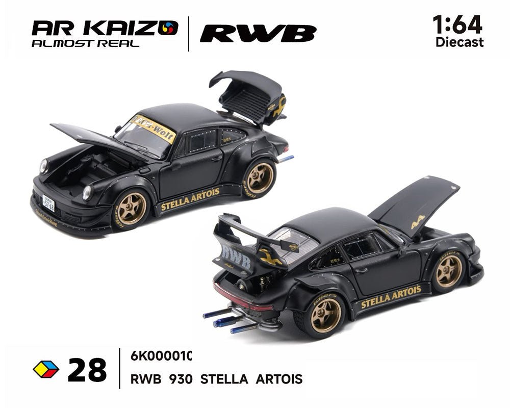 (Preorder) Almost Real 1:64 KAIZO RWB 930 Stella Artois 2026 Hobby Expo China Beijing Special Edition – Matte Black - Jw Diecast