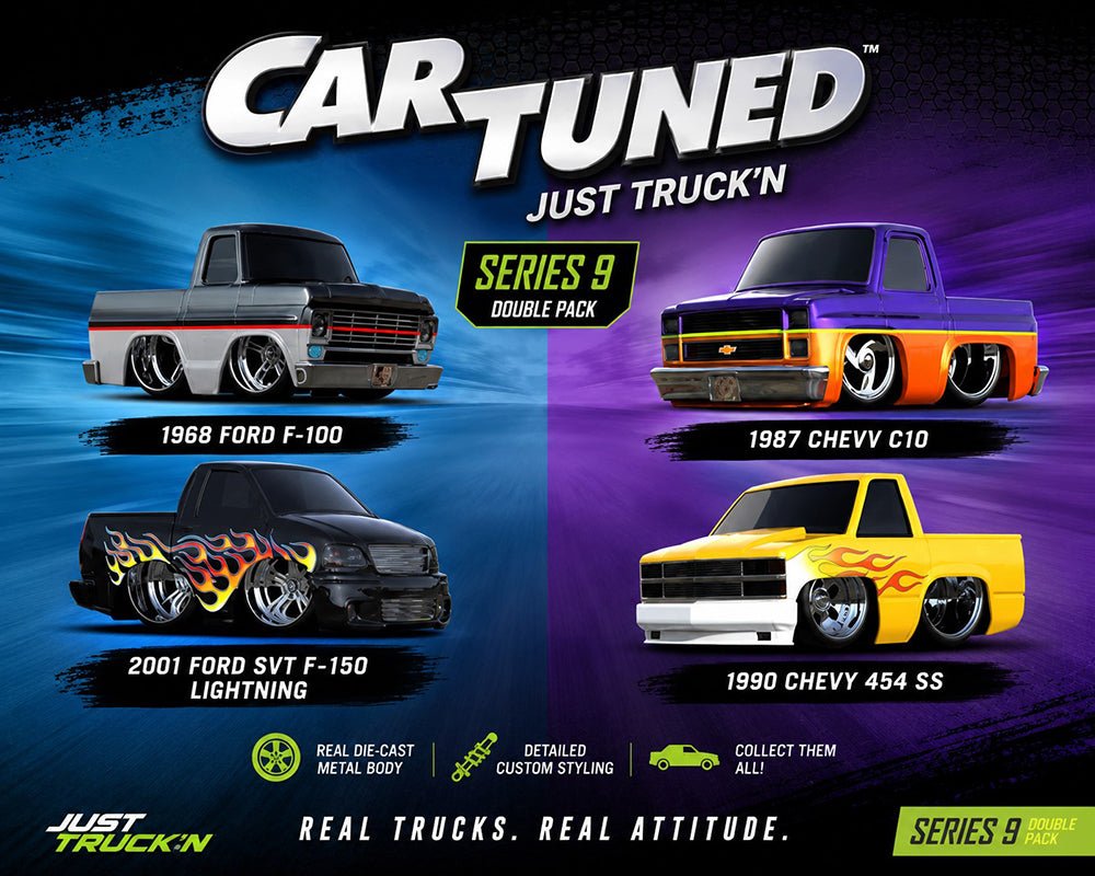 (Preorder) CarTuned 1:64 2-Pack Series 9 “Just Truck’n ” Assortment - Jw Diecast