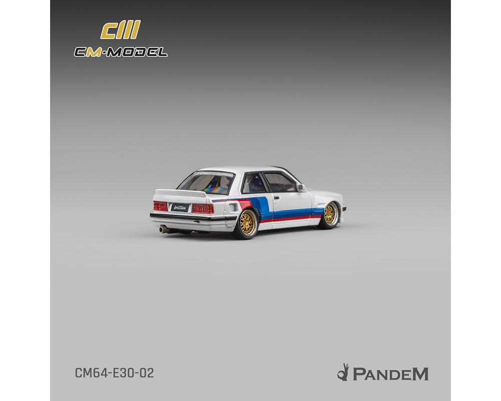 (Preorder) CM Model 1:64 BMW M3 E30 Alpine Pandem – White with M Tri - Stripes - Limited Edition - Jw Diecast