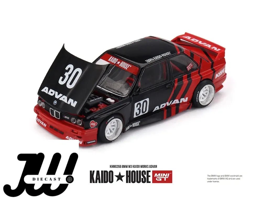 (Preorder) Kaido House x Mini GT 1:64 BMW M3 Kaido Works Advan – Black/Red - Jw Diecast