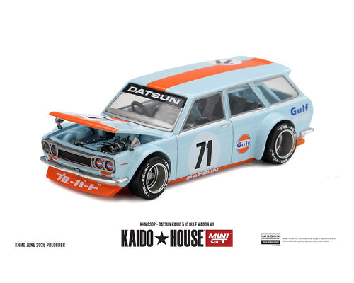 (Preorder) Kaido House x Mini GT 1:64 Datsun KAIDO 510 GULF Wagon V1 – Limited Edition - Jw Diecast