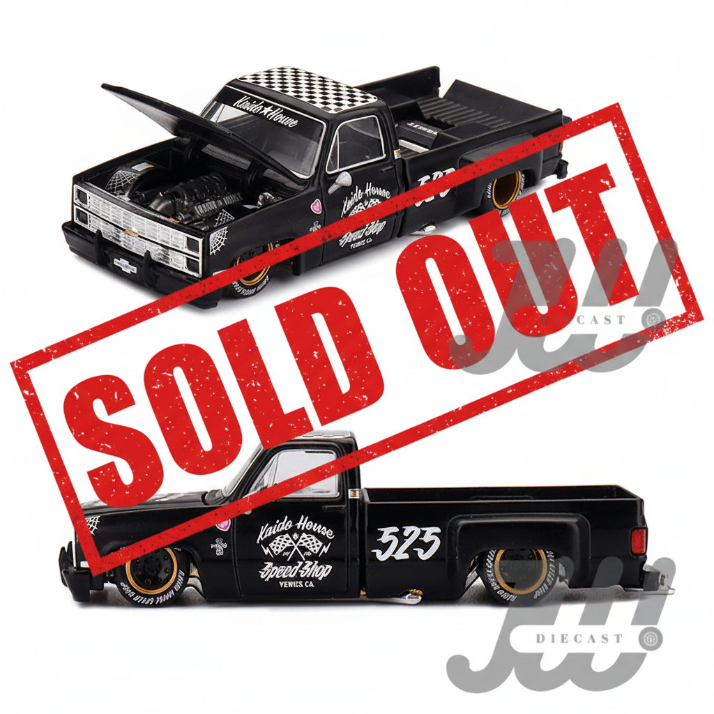 (Preorder) Kaido House x Mini GT Chevrolet Silverado Dually Hot Rod V1 – Flat Black - Jw Diecast