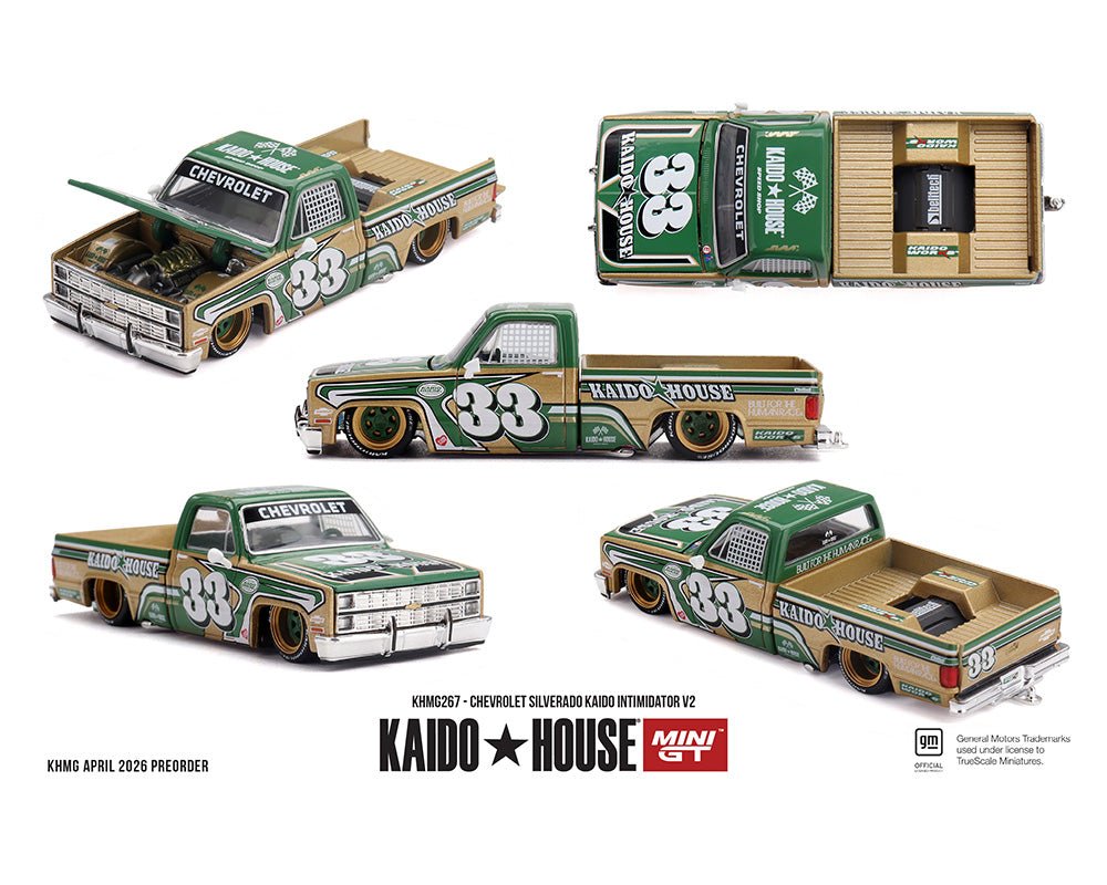 (Preorder) Kaido House x Mini GT Chevrolet Silverado Kaido Intimidator V2 – Beige - Jw Diecast