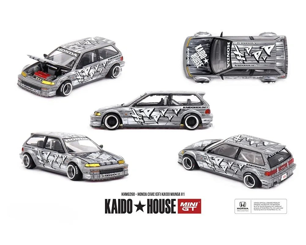 (Preorder) Kaido House x Mini GT Honda Civic (EF) Kaido Manga V1 – Silver - Jw Diecast