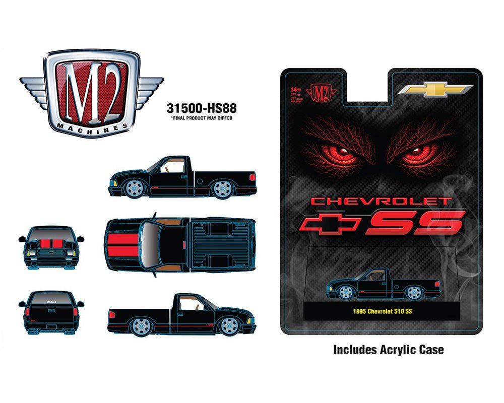 (Preorder) M2 Machines 1:64 1995 Chevrolet S10 SS – Black – Hobby Exclusive - Jw Diecast