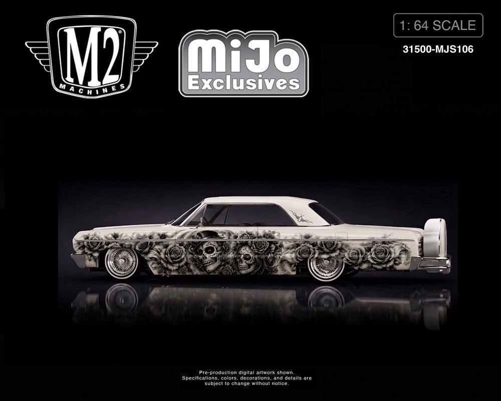 (Preorder) M2 Machines 1:64 2026 “Dias De Los Muertos” 1964 Chevrolet Impala SS Hard Top Lowriders – Pearl White – Mijo Exclusives - Jw Diecast
