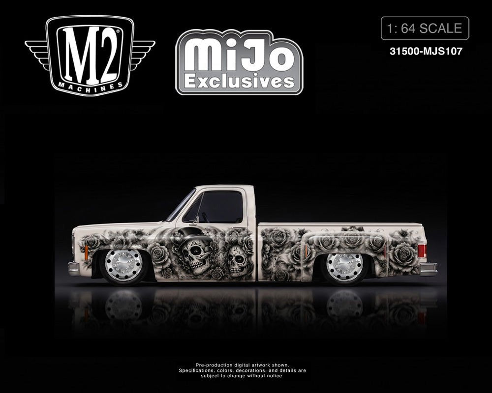 (Preorder) M2 Machines 1:64 2026 “Dias De Los Muertos” 1978 Chevrolet Cheyenne Super 30 – Pearl White – Mijo Exclusives - Jw Diecast