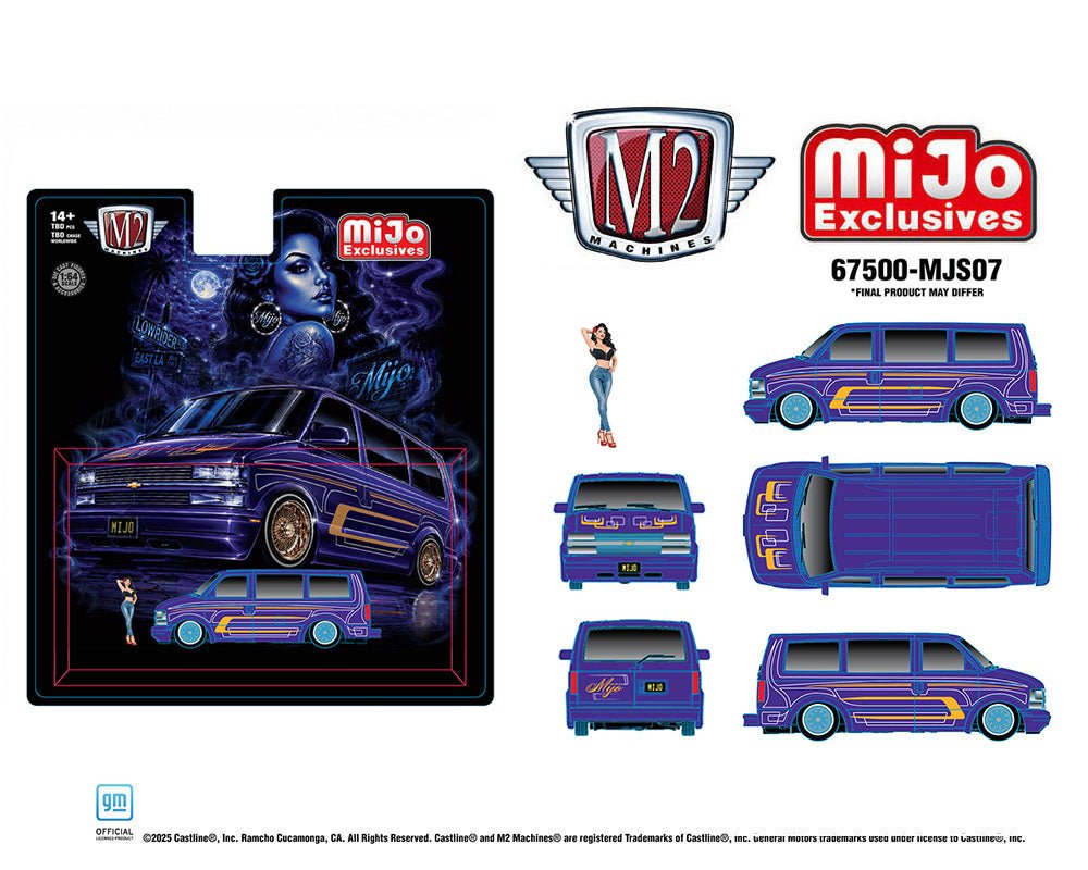 (Preorder) M2 Machines 1:64 Diorama Series 1995 Chevrolet Astro Van Lowriders with Female Figure – Mijo Exclusives - Jw Diecast