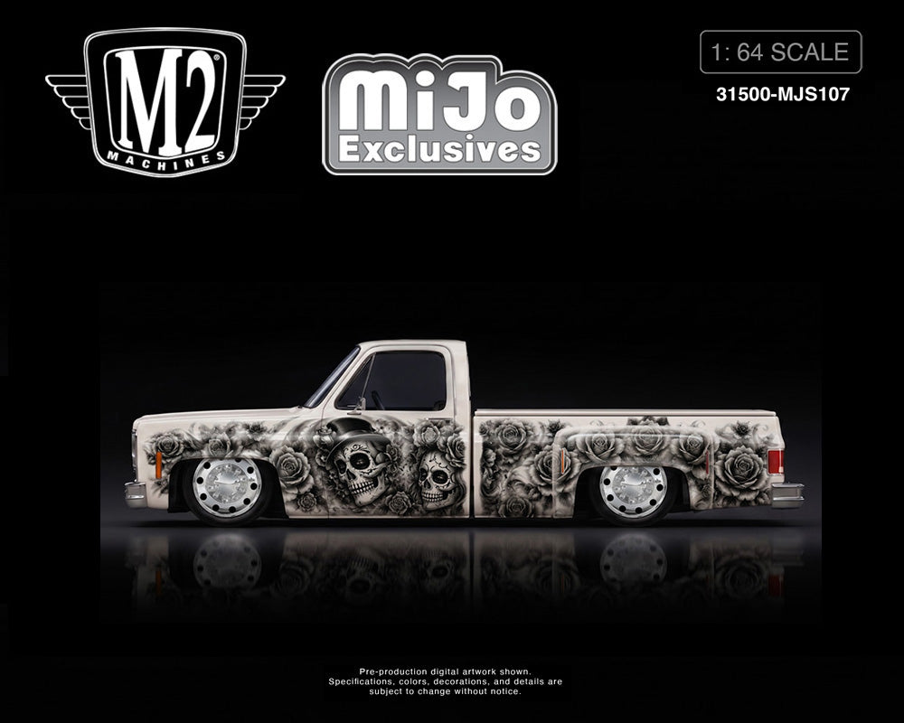 (Preorder) M2 Machines 1:64 2026 “Dias De Los Muertos” 1978 Chevrolet Cheyenne Super 30 – Pearl White – Mijo Exclusives