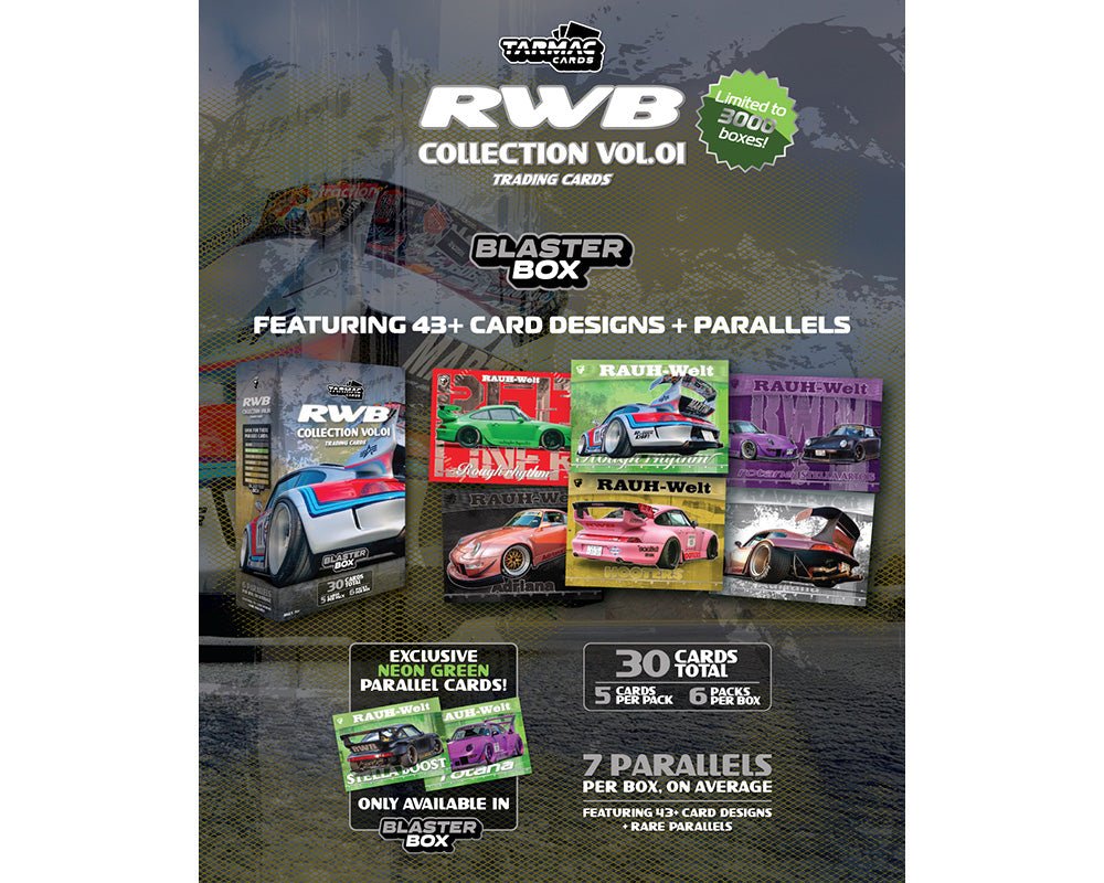 Tarmac Cards RWB Collection Collectible Trading Cards Blaster Box Vol. 01 – Limited Edition - Jw Diecast